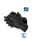 Nitril Eldiven Ekstra Kalın - Siyah - L Beden - 50'li paket 