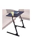 Eğim Yükseklik Ayarlı Katlanır Yatak Üstü Koltuk Kenarı Çok Amaçlı Sehpası Masa 40CMX60CMX67CM-BLACK
