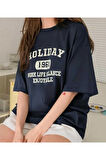 MALKOÇBEY  HOLIDAY BASKILI OVERSİZE UNİSEX BASİC T-ŞHİRT