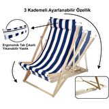 Ahşap Katlanır Şezlong Bahçe Balkon Plaj Şezlongu
