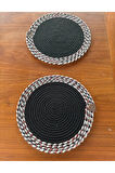 Siyah Desenli Yuvarlak 2’li Supla Seti – Şık Masa Sunumları İçin