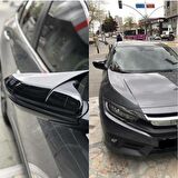 Honda Civic FC5 FK7 Batman Yarasa Ayna Kapağı 2016 Sonrası Piano Black