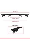 Fiat Doblo 2010-2022 Arası ile uyumlu HOOK Model Anahtar Kilitli Ara Atkı Tavan Barı SİYAH