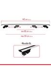 Fiat Doblo 2023 2024 HOOK Model Anahtar Kilitli Ara Atkı Tavan Barı GRİ