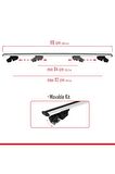 Kia Sportage (SL) 2010-2015 Arası Ile Uyumlu Hook Model Anahtar Kilitli Ara Atkı Tavan Barı Gri