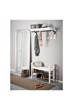 Hemnes Bank Ve Ayakkabılık Beyaz MeridyenDukkan 85x32 Cm Masif Huş Ağacı