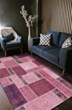 Horbai Patchwork Desenli Pamuk Tabanlı Yıkanabilen Kaydırmaz Antibakteriyel Salon Halısı