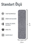Halıfleks Mega Rip Kaymaz Kauçuk Tabanlı Zemine Tutunan Merdiven Paspası - Gri