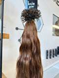 HairPim Wavy %100 İnsan Saçı (0.8 Gr) Kahve 250 Adet 70 Cm HP347