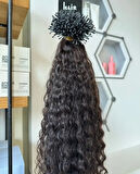 HairPim Jakarta 100% İnsan Saçı (0.6 Gr) Doğal Kestane Perma 50 Adet 70 Cm Yeni Nesil Kaynak HP368