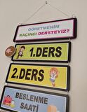 Ahşap Öğretmenim Kaçıncı Dersteyiz Panosu