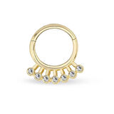 Yedi Taşlı Altın Helix Piercing