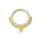 Sıra Taşlı Top Toplu Model Altın Helix Piercing