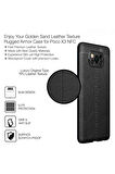 Poco X3 Pro Uyumlu Silikon Kılıf Deri Desenli Kamera Korumalı Darbe Emici Autofocus Kapak