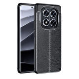 Poco X7 Uyumlu Silikon Kılıf Deri Desenli Kamera Korumalı Darbe Emici Autofocus Kapak