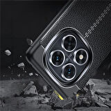 Poco X7 Uyumlu Silikon Kılıf Deri Desenli Kamera Korumalı Darbe Emici Autofocus Kapak