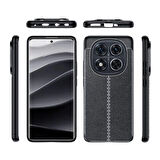 Poco X7 Uyumlu Silikon Kılıf Deri Desenli Kamera Korumalı Darbe Emici Autofocus Kapak