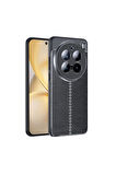 Vivo X200 Pro Uyumlu Silikon Kılıf Deri Desenli Kamera Korumalı Darbe Emici Autofocus Kapak