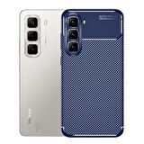 Infinix Hot 50 Pro Plus Uyumlu Silikon Kılıf Karbon Desenli Kamera Korumalı Darbe Emici Autofocus Kapak