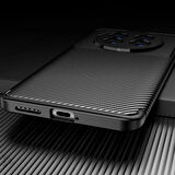 Honor Magic 7 Lite Uyumlu Silikon Kılıf Karbon Desenli Kamera Korumalı Darbe Emici Autofocus Kapak