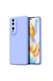Honor 90 Uyumlu Silikon Kılıf - Kamera Korumalı Esnek Pastel Renk Kapak - Lila