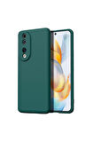Honor 90 Uyumlu Silikon Kılıf - Kamera Korumalı Esnek Pastel Renk Kapak - Yeşil