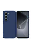 Infinix Hot 50 Pro Plus Uyumlu Silikon Kılıf - Kamera Korumalı Esnek Pastel Renk Kapak - Lacivert