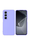 Infinix Hot 50 Pro Plus Uyumlu Silikon Kılıf - Kamera Korumalı Esnek Pastel Renk Kapak - Lila