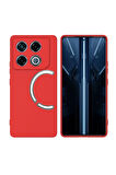 Infinix GT 20 Pro Uyumlu Silikon Kılıf - Kamera Korumalı Esnek Pastel Renk Kapak - Kırmızı