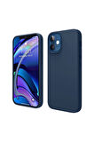 Apple iPhone 11 Uyumlu Silikon Kılıf - Pastel Renk Tonu Esnek Tam Koruma Kapak - Lacivert