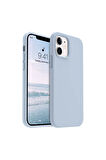 Apple iPhone 12 Uyumlu Silikon Kılıf - Pastel Renk Tonu Esnek Tam Koruma Kapak - Mavi