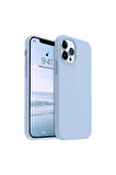 Apple iPhone 12 Pro Max Uyumlu Silikon Kılıf - Pastel Renk Esnek Tam Koruma Kapak - Mavi