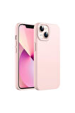 Apple iPhone 13 Uyumlu Silikon Kılıf - Pastel Renk Tonu Esnek Tam Koruma Kapak - Pudra Pembe