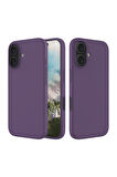 Apple iPhone 16 Plus Uyumlu Silikon Kılıf - Pastel Renk Tonu Esnek Tam Koruma Kapak - Mor