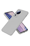 Xiaomi 13 Lite Uyumlu Silikon Kılıf - Kamera Korumalı Esnek Pastel Renk Kapak - Gri