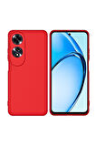 Oppo A60 Uyumlu Silikon Kılıf - Kamera Korumalı Esnek Pastel Renk Kapak - Kırmızı