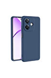 Oppo A3 Uyumlu Silikon Kılıf - Kamera Korumalı Esnek Pastel Renk Kapak - Lacivert