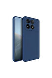 Poco X6 Pro Uyumlu Silikon Kılıf - Kamera Korumalı Esnek Pastel Renk Kapak - Lacivert