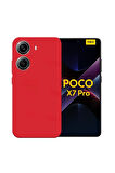 Poco X7 Pro Iron Man Edition Uyumlu Silikon Kılıf - Kamera Korumalı Esnek Pastel Renk Kapak - Kırmızı