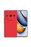 Realme 11 Pro Plus Uyumlu Silikon Kılıf - Kamera Korumalı Esnek Pastel Renk Kapak - Kırmızı