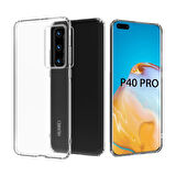 Huawei P40 Pro Uyumlu Şeffaf Silikon Kılıf - Kamera Korumalı Esnek Tam Koruma Kapak