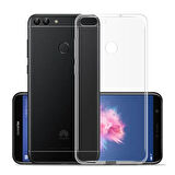Huawei P Smart 2018 Uyumlu Şeffaf Silikon Kılıf - Kamera Korumalı Esnek Tam Koruma Kapak