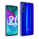 Honor 20 Uyumlu Şeffaf Silikon Kılıf - Kamera Korumalı Esnek Tam Koruma Kapak