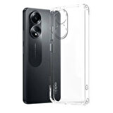Oppo A18 Uyumlu Şeffaf Silikon Kılıf - Kamera Korumalı Esnek Tam Koruma Kapak
