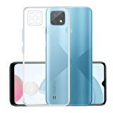 Realme C21 Uyumlu Şeffaf Silikon Kılıf - Kamera Korumalı Esnek Tam Koruma Kapak