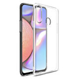 Samsung Galaxy A20S Uyumlu Şeffaf Silikon Kılıf - Kamera Korumalı Esnek Tam Koruma Kapak