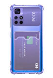 Poco X4 Pro 5G Kılıf Darbe Emici Köşe Korumalı Kartlıklı Cüzdanlı Silikon Kapak