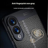 Samsung Galaxy S25 Edge Uyumlu Silikon Kılıf Deri Desenli Darbe Emici Autofocus Tam Koruma Kapak
