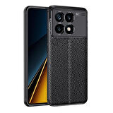 Poco X6 Silikon Kılıf Deri Desenli Kamera Korumalı Darbe Emici Kapak