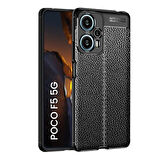 Poco F5 Silikon Kılıf Deri Desenli Kamera Korumalı Darbe Emici Kapak